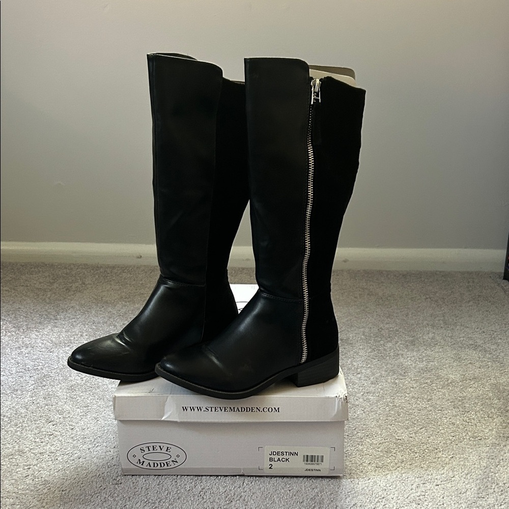 Steve Madden Black Over the Knee Boots